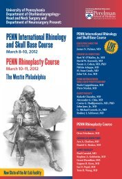 PENN International Rhinology and Skull Base Course PENN ...