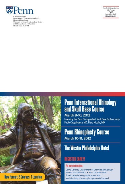 PENN International Rhinology and Skull Base Course PENN ...