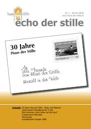 echo der stille 09-1 - Haus der Stille