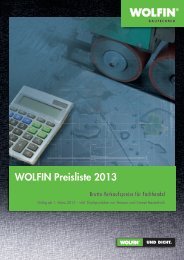 WOLFIN Preisliste 2013 - Abdichtungssysteme Schönemann
