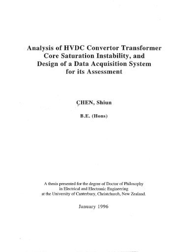 Analysis of HVDC convertor transformer core saturation instability ...