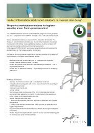 Product information: Workstation solutions in stainless steel ... - Forsis