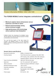 Product information MOBILE 1000/1200/1500 - Forsis