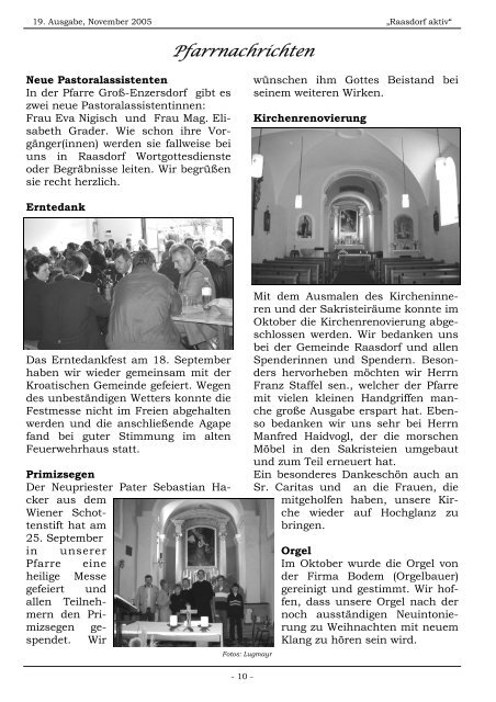 Pfarrnachrichten Raasdorf