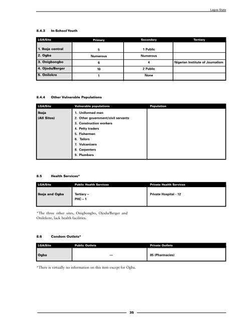 Lagos State, Nigeria - Family Health International