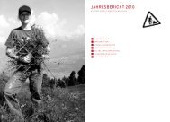 JAHRESBERICHT 2010 - Stiftung Umwelt-Einsatz Schweiz