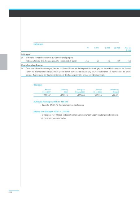 Geschäftsbericht und Rechnung 2008 - Regierungsrat - Kanton Zürich