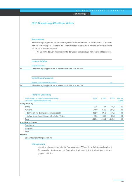 Geschäftsbericht und Rechnung 2008 - Regierungsrat - Kanton Zürich