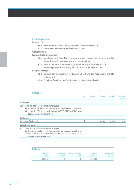 Geschäftsbericht und Rechnung 2008 - Regierungsrat - Kanton Zürich