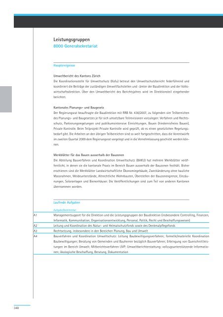 Geschäftsbericht und Rechnung 2008 - Regierungsrat - Kanton Zürich