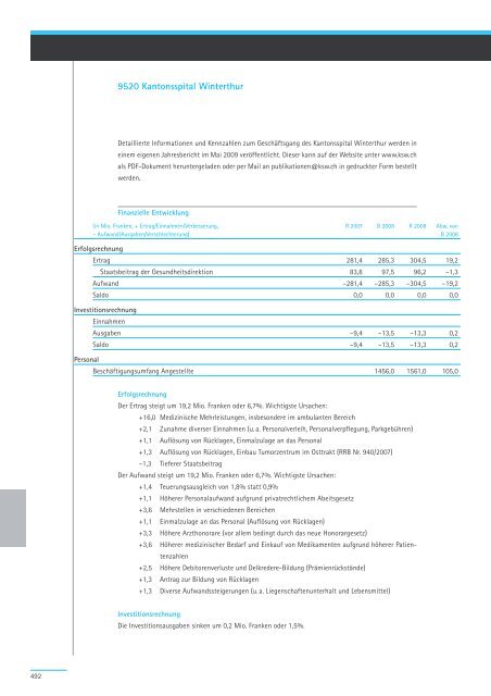 Geschäftsbericht und Rechnung 2008 - Regierungsrat - Kanton Zürich