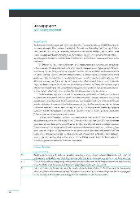 Geschäftsbericht und Rechnung 2008 - Regierungsrat - Kanton Zürich