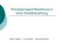 Prinzipal-Agent-Beziehung in einer Kreditbeziehung - Hochschule ...