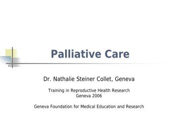 Palliative Care - Nathalie Steiner Collet