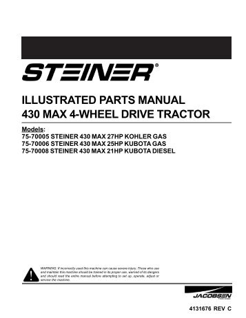 illustrated parts manual 430 max 4-wheel drive tractor - Caribe Turf