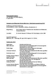 Presseinformation - Akademie der Bildenden Künste München
