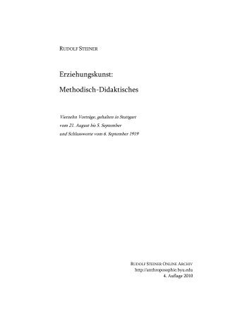Methodisch-Didaktisches - Rudolf Steiner Online Archiv