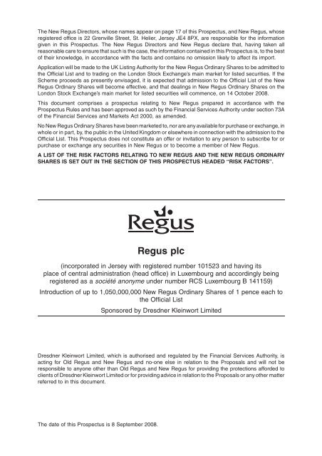 Regus Plc