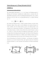 Musterlösung zur 8. ¨Ubung Mechanik II SS 07 Aufgabe 1: