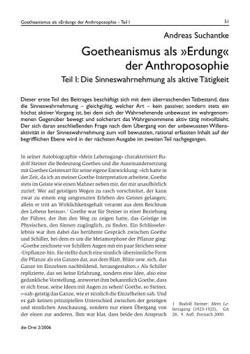 Goetheanismus als »Erdung« der Anthroposophie - Die Drei