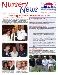 Your Support Made A Difference in FY 09: - St. Louis Crisis Nursery