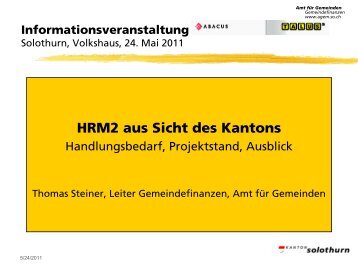 HRM2 aus Sicht des Kantons - Kanton Solothurn
