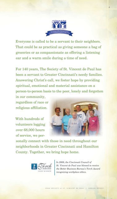2008 Annual Report - St. Vincent de Paul