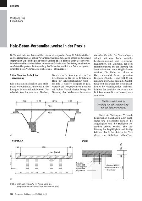 Holz-Beton-Verbundbauweise in der Praxis - Dr. Rug & Partner