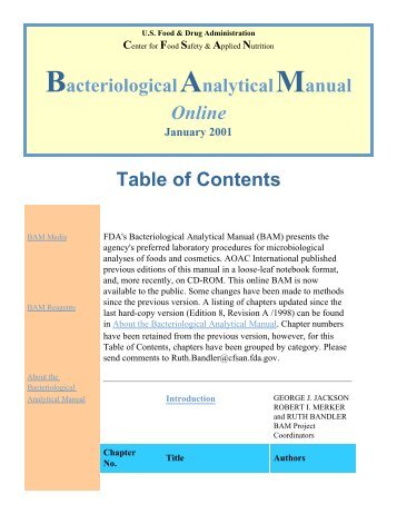 Bacteriological Analytical Manual Online - 911emg.com