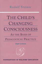 The Child's Changing Consciousness - SteinerBooks