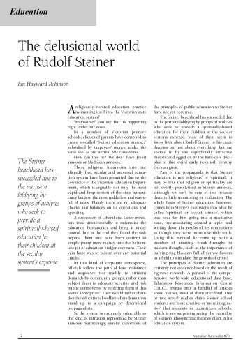 The delusional world of Rudolf Steiner