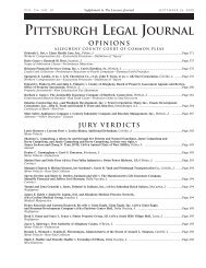 Pittsburgh Legal Journal Opinions - Allegheny County Bar Association