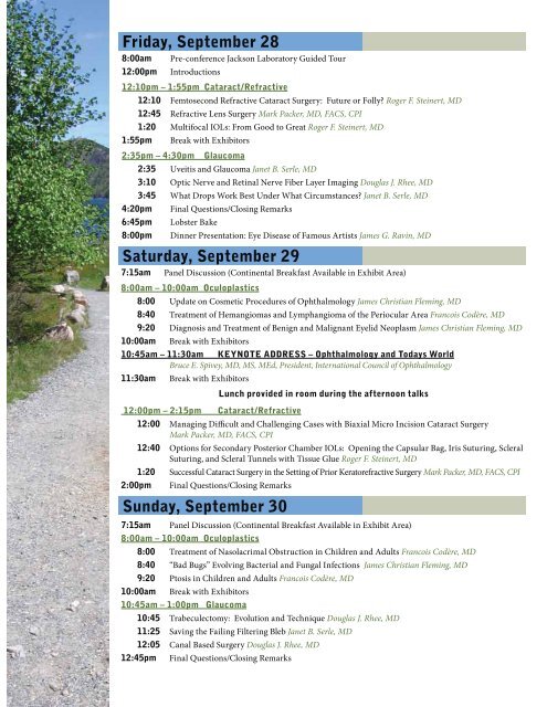 11th Annual Downeast Ophthalmology Symposium September 28 ...