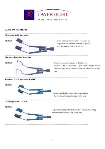 LASIK INSTRUMENTS Liberman Solid Speculum 5005029 Machat ...