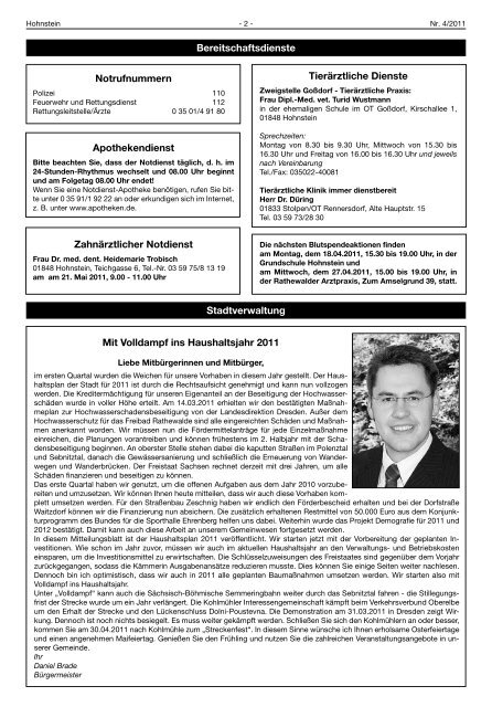 Ausgabe April 2011 - Hohnstein
