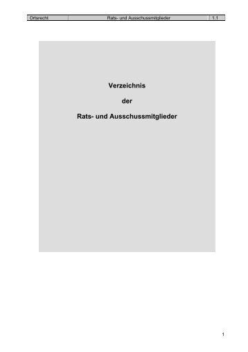 Verzeichnis der Rats- und Ausschussmitglieder - Rheda-Wiedenbrück