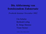 Die Abformung von festsitzendem Zahnersatz