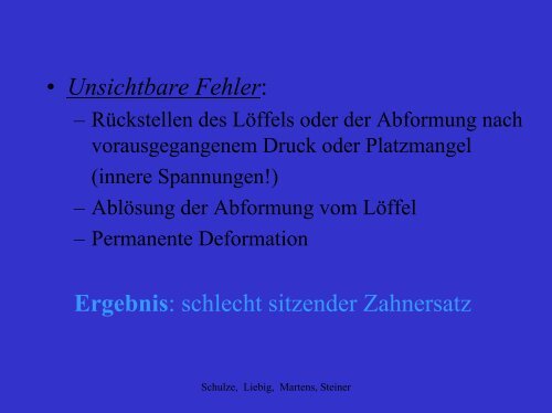 Die Abformung von festsitzendem Zahnersatz