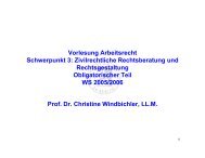 Vorlesung Arbeitsrecht Schwerpunkt 3 - Lehrstuhl Prof. Dr ...