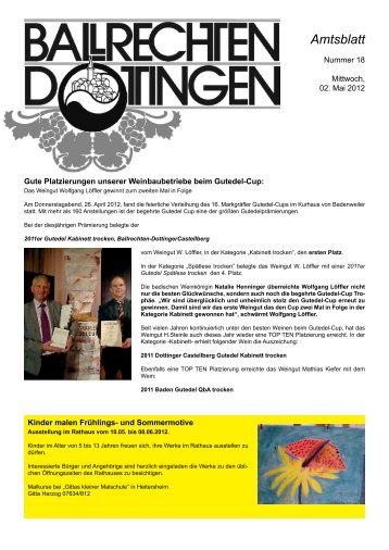 Ausgabe Nr. 18/2012 - Ballrechten-Dottingen