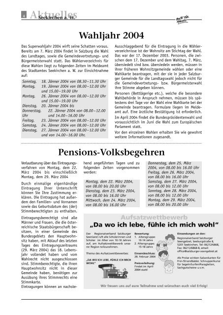 Stadt-Info 1/ 2004 (0 bytes) - Seekirchen am Wallersee