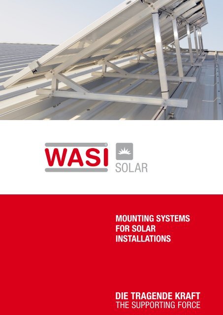 MOUNTING SYSTEMS FOR SOLAR INSTALLATIONS - Wasi