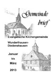 Gemeindebrief I/13 - Wunderthausen