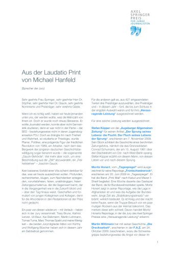 Aus der Laudatio Print von Michael Hanfeld - Axel-Springer-Preis ...