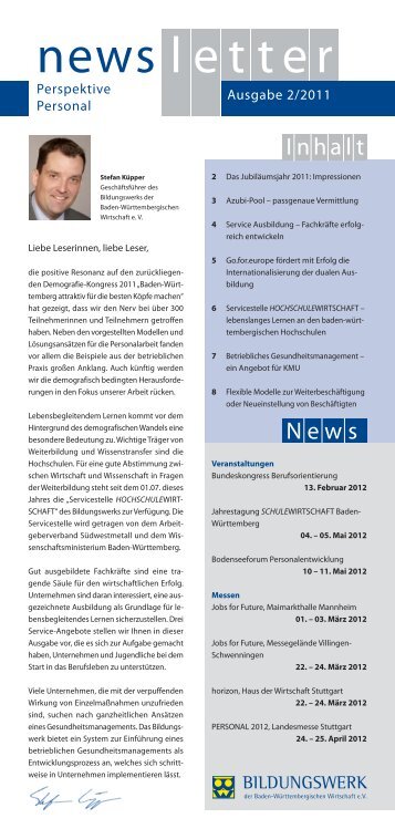 Newsletter Perspektive Personal 02/2011 - Bildungswerk der Baden ...