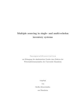 Multiple sourcing in single- and multi-echelon inventory systems