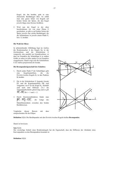 Lange und Meyer: Kegelschnitte I - Mathematikinformation