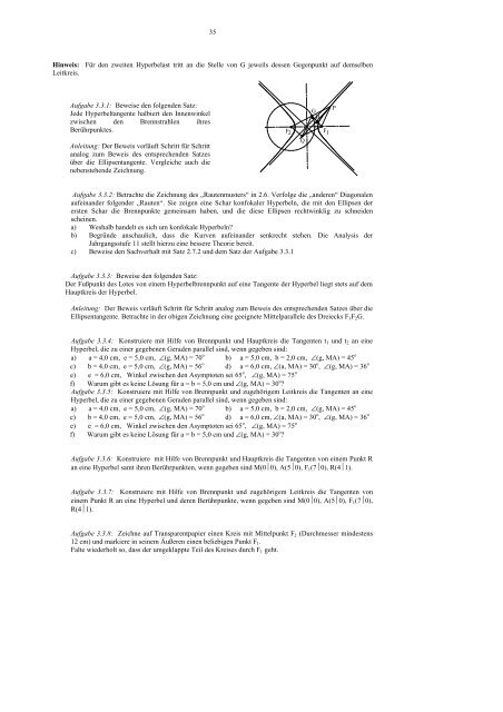 Lange und Meyer: Kegelschnitte I - Mathematikinformation