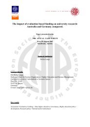 The impact of evaluation based funding on university research - EAIR