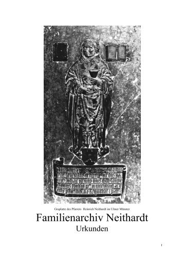 Familienarchiv Neithardt - Urkunden - Stadtarchiv Ulm